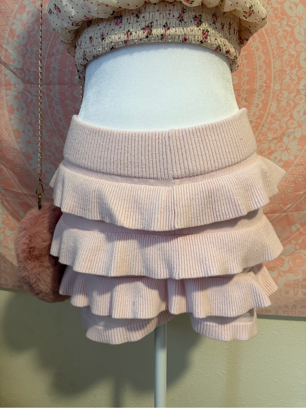 Ruffled Pink Skorts - Light Pink